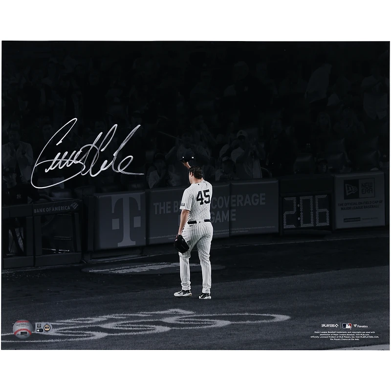 Photo de casquette autographiée de Gerrit Cole (New York Yankees), format 40 x 50 cm.
