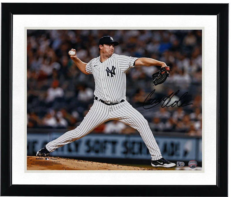 Gerrit Cole New York Yankees Autographed 16" x 20" White Jersey Pitching Photograph