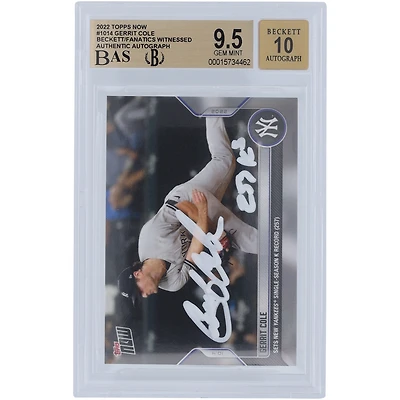Gerrit Cole New York Yankees Autographed 2022 Topps Now #1014 Beckett Fanatics Witnessed Authenticated 9.5/10 Card with "257 Ks" Inscription