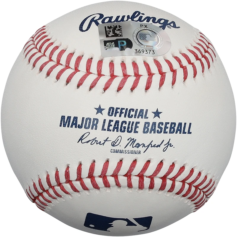 Balle de baseball autographiée par Gerrit Cole, des Yankees de New York, avec l'inscription « Fierté. Passion. Rayures. »