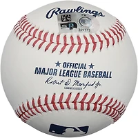 Balle de baseball autographiée par Gerrit Cole, des Yankees de New York, avec l'inscription « Fierté. Passion. Rayures. »