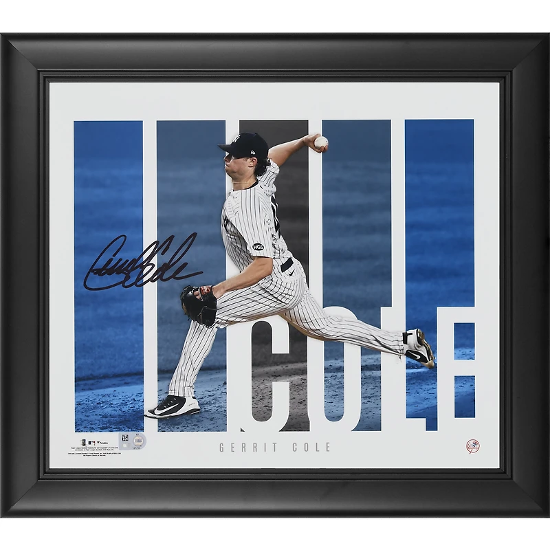 Collage de panneaux de joueurs encadrés autographiés par Gerrit Cole des Yankees de New York 12,5" x 14,5"