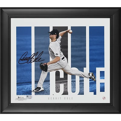 Collage de panneaux de joueurs encadrés autographiés par Gerrit Cole des Yankees de New York 12,5" x 14,5"