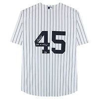 Maillot réplique blanc Nike autographié par Gerrit Cole des Yankees de New York avec inscription « 2023 AL CY Young »