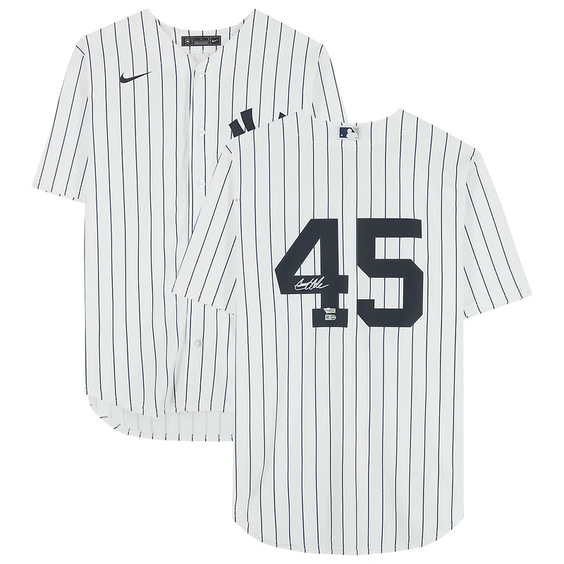 Maillot réplique blanc Nike autographié de Gerrit Cole, Yankees de New York