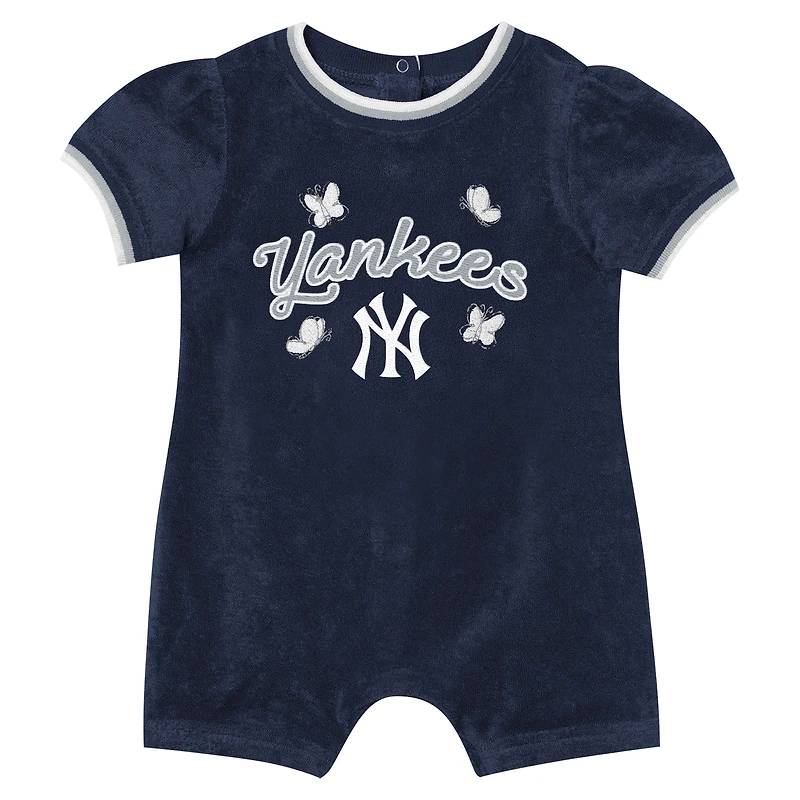 Combinaison à remontoir Outerstuff bleu marine New York Yankees pour bébé fille