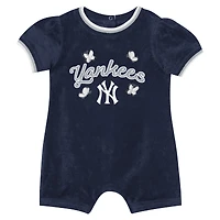 Combinaison à remontoir Outerstuff bleu marine New York Yankees pour bébé fille