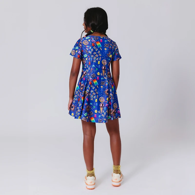 Girls Preschool Terez Blue New York Yankees Candy Spill Skater Dress