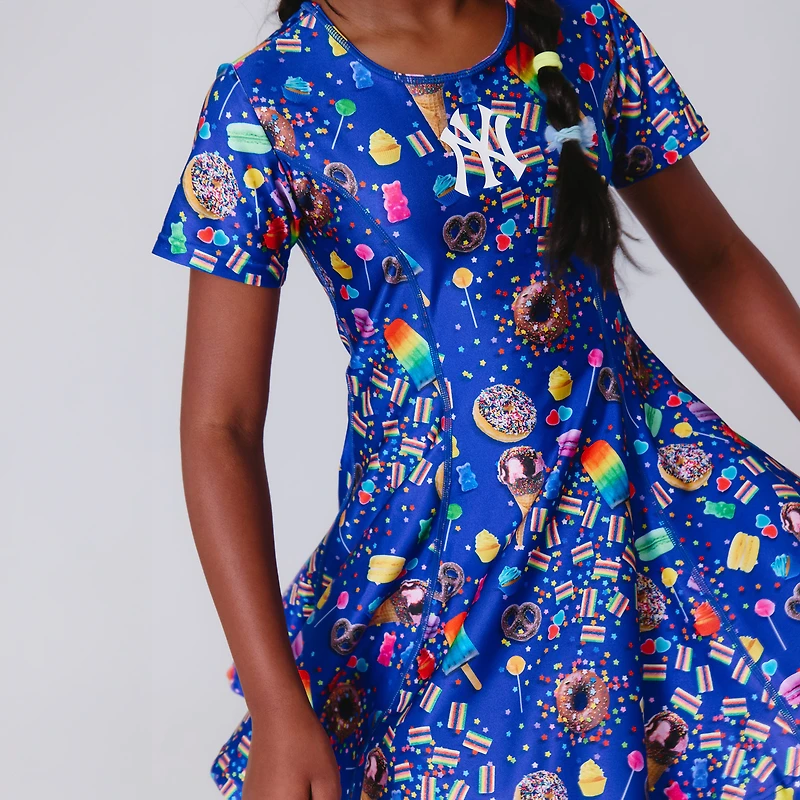 Girls Preschool Terez Blue New York Yankees Candy Spill Skater Dress