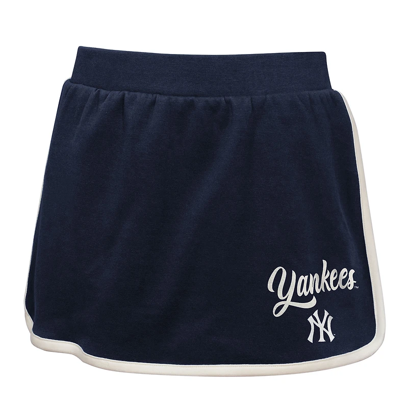Ensemble polo et jupe-short Johnny pour filles bleu marine New York Yankees Base Trainer