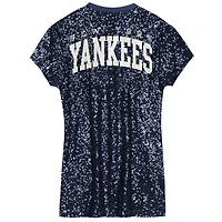 Girls Youth  Navy New York Yankees Sequin V-Neck Dress