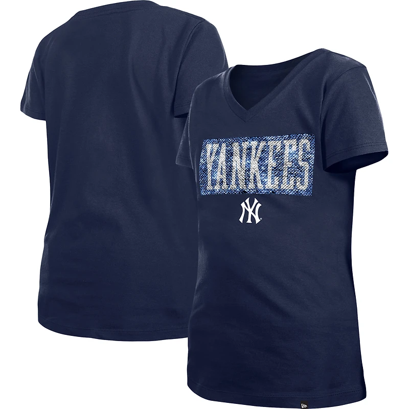 T-shirt à col en V New Era York Yankees pour fille