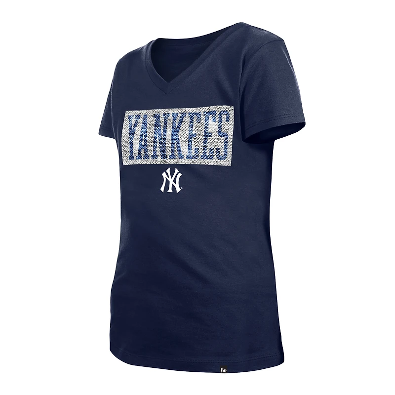 T-shirt à col en V New Era York Yankees pour fille
