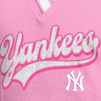 T-shirt raglan col V rose New Era pour jeunes filles, motif Maman et Moi des Yankees de York
