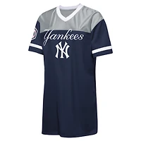 Girls Youth Outerstuff  Navy New York Yankees Big League Cheer V-Neck T-Shirt Dress