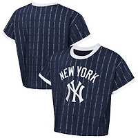 Girls Youth Outerstuff  Navy New York Yankees Tech Keeper Fashion T-Shirt