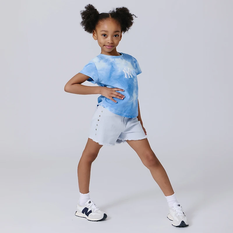 Girls Youth Terez Blue New York Yankees Tie-Dye Draft T-Shirt