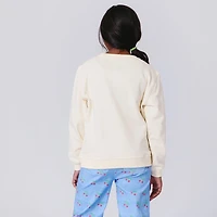 Girls Youth Terez  Cream New York Yankees Gems Logo Fleece Crewneck Sweatshirt