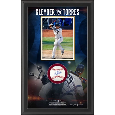 Gleyber Torres New York Yankees Autographed Framed 25.5" x 16.25" Baseball Shadowbox Collage