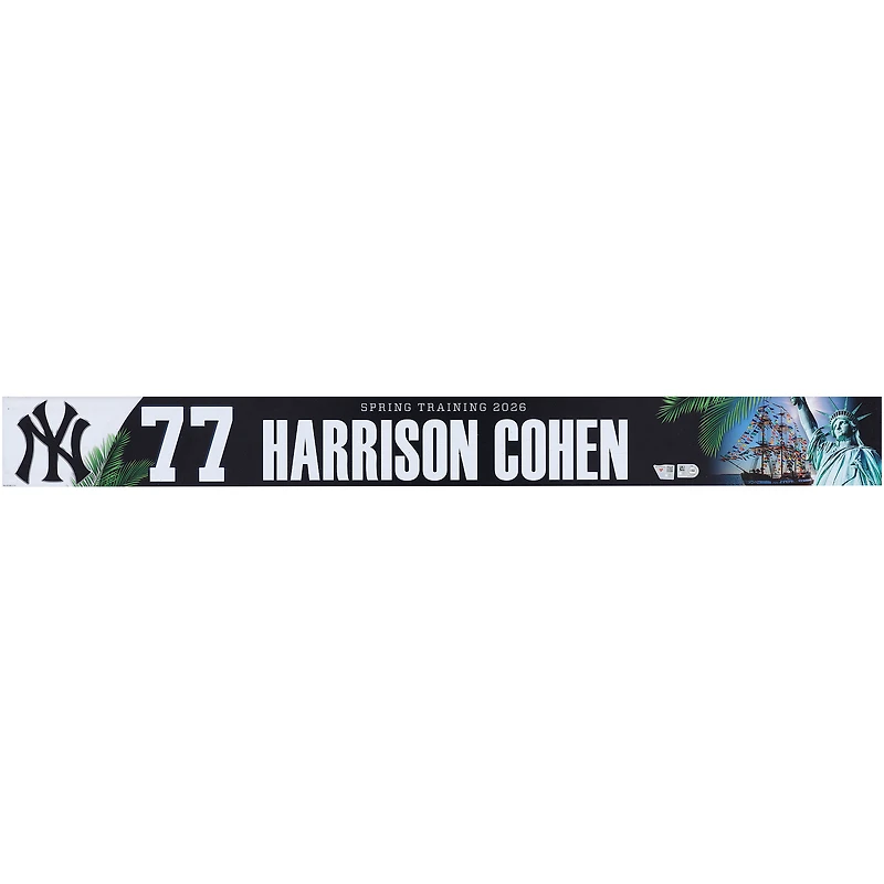 Harrison Cohen New York Yankees Player-Issued #77 Nameplate from 2026 MLB Spring Training
