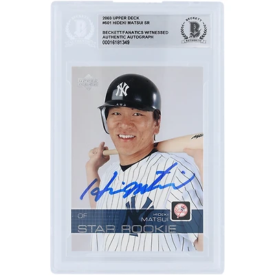 Carte de recrue authentifiée dédicacée par Hideki Matsui des Yankees de New York 2003 Upper Deck Series 2 #501 Beckett Fanatics Witnessed