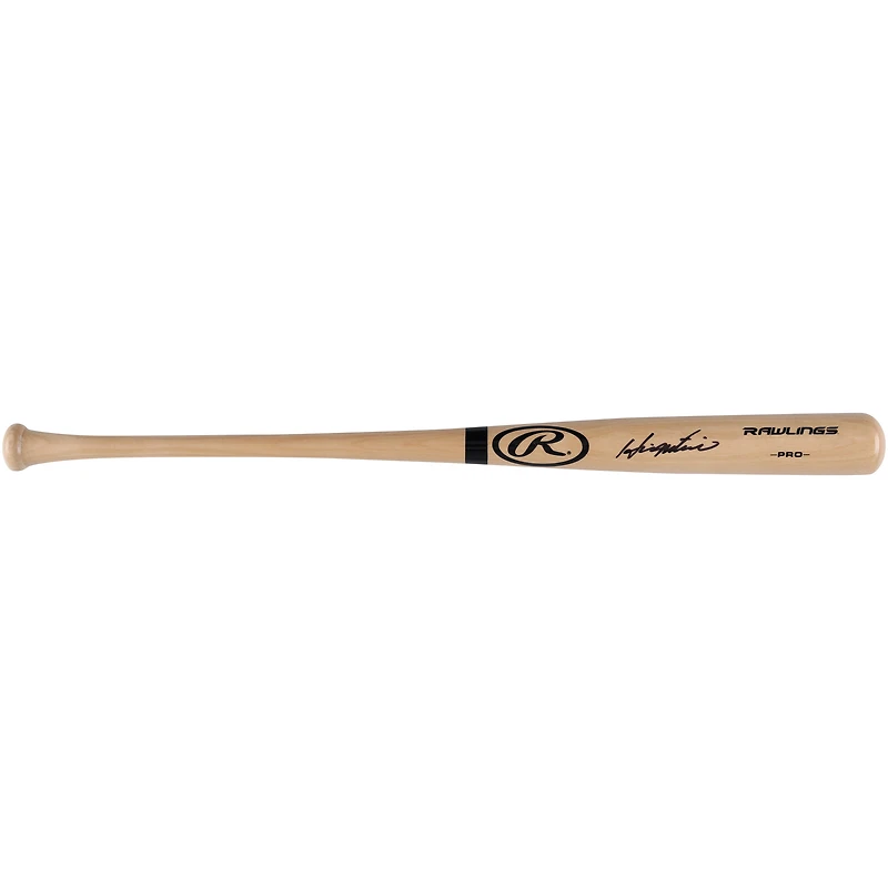 Batte de baseball Pro Model Rawlings Blonde autographiée par Hideki Matsui des Yankees de New York