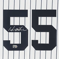 Maillot réplique blanc à rayures Nike Cooperstown Collection autographié par Hideki Matsui, des Yankees de New York