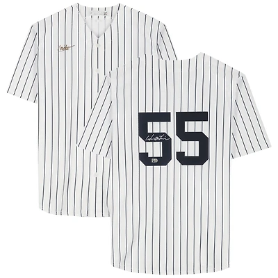 Maillot réplique blanc à rayures Nike Cooperstown Collection autographié par Hideki Matsui, des Yankees de New York