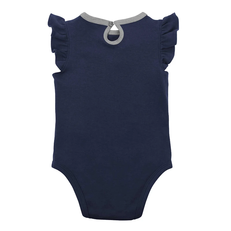 Infant Navy/Heather Gray New York Yankees Little Fan Two-Pack Bodysuit Set