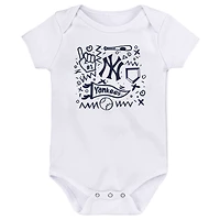 Infant  Navy New York Yankees Batter Up 3-Pack Bodysuit Set