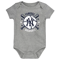 Infant  Navy New York Yankees Batter Up 3-Pack Bodysuit Set