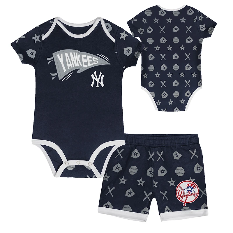 Ensemble de couvre-couches 2 pièces pour bébé bleu marine New York Yankees On Deck