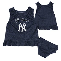 Ensemble robe et bloomer de jeu pour bébé bleu marine des Yankees New York