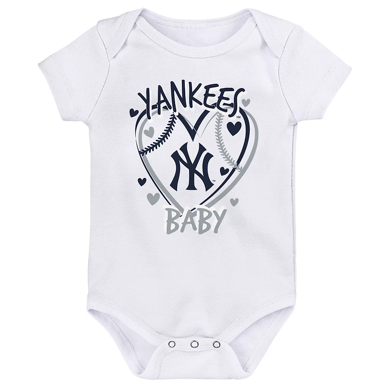 Ensemble de trois bodies pour bébé New York Yankees Slide Home