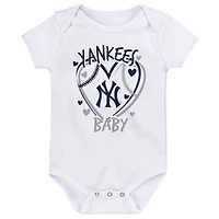 Ensemble de trois bodies pour bébé New York Yankees Slide Home