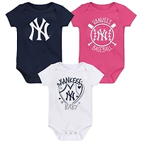 Ensemble de trois bodies pour bébé New York Yankees Slide Home