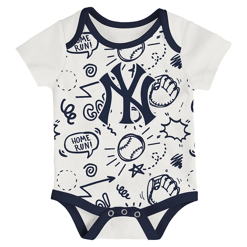 Infant Outerstuff New York Yankees All Day Play Three-Piece Bodysuit Set