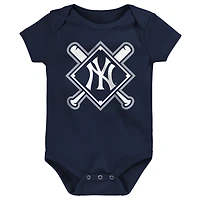 Infant Outerstuff New York Yankees Home Plate 3-Piece Creeper Set