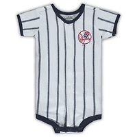 Infant White New York Yankees Pinstripe Power Hitter Coverall
