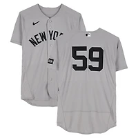 Maillot gris n° 59 porté par Jake Bird des Yankees de New York lors du match contre les Giants de San Francisco le 25 mars 2026