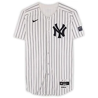 Jake Cousins New York Yankees ALDS Player-Worn #61 White Pinstripe Nike Jersey vs. Kansas City Royals on October 5, 2024