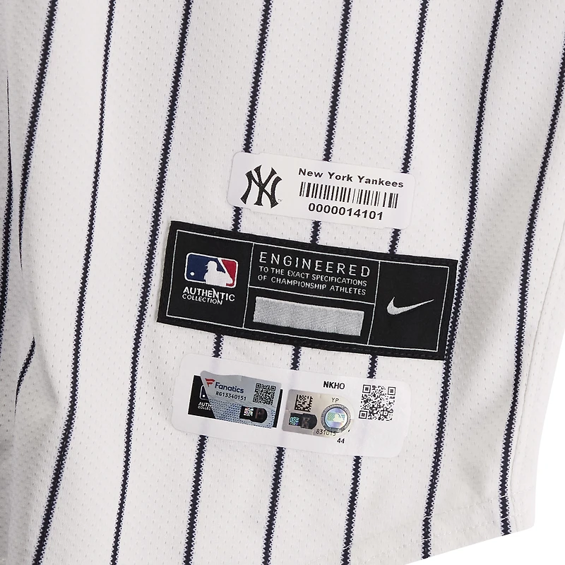 Jake Cousins New York Yankees ALDS Player-Worn #61 White Pinstripe Nike Jersey vs. Kansas City Royals on October 5, 2024