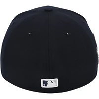 Casquette New Era bleu marine portée par Jake Cousins ​​des Yankees de New York contre les Dodgers de Los Angeles le 30 octobre 2024 - Match 5 des Séries mondiales