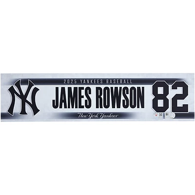 James Rowson New York Yankees Player-Issued #82 Nameplate from the 2025 MLB Postseason
