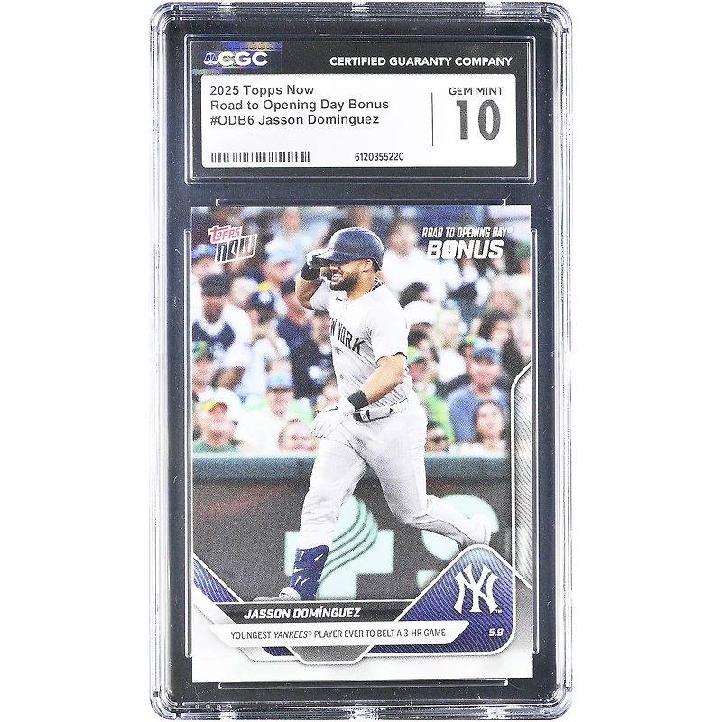 Jasson Domínguez New York Yankees 2025 Topps Now Road to Opening Day Bonus #ODB6 CGC Authenticated 10 Card