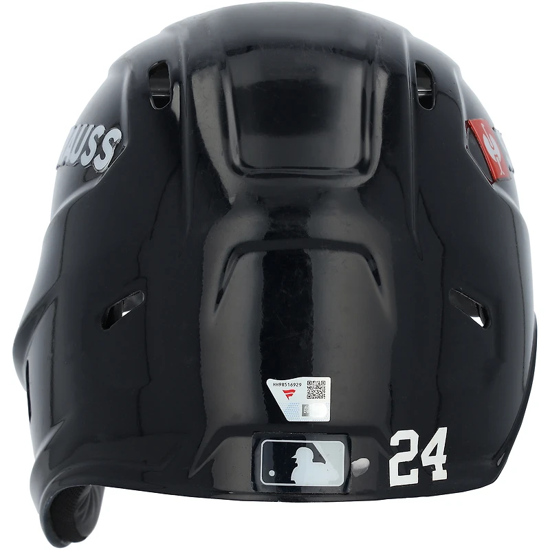 Jasson Domínguez New York Yankees Autographed Game-Used #24 Navy Batting Helmet vs. Milwaukee Brewers on March 30, 2025