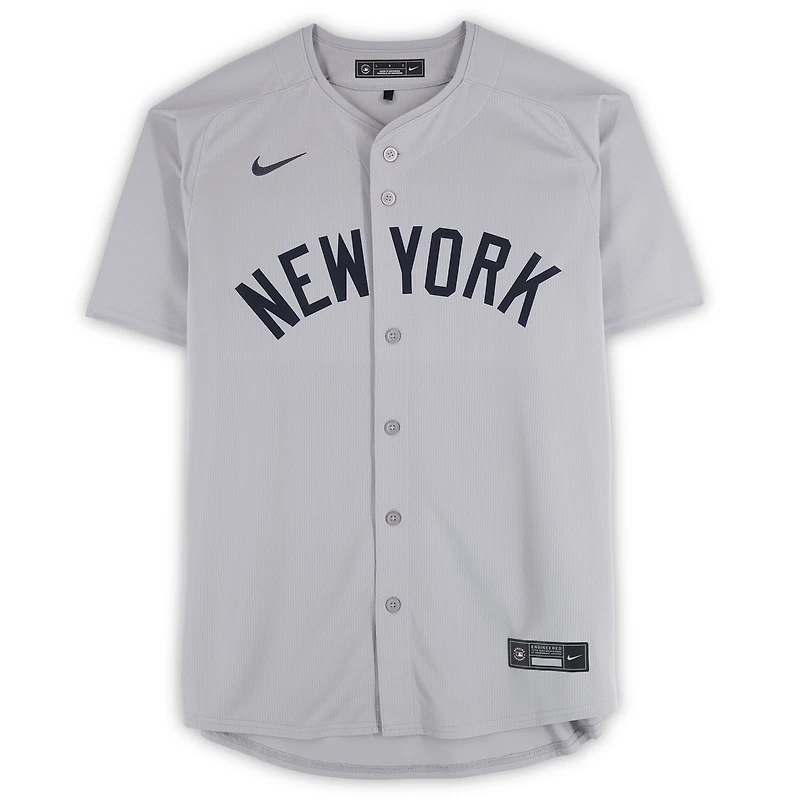 Maillot gris Nike Limited autographié par Jasson Domínguez des Yankees de New York