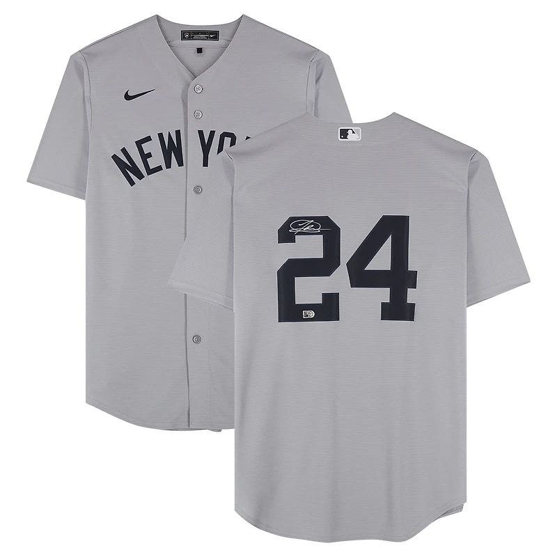 Jasson Domínguez New York Yankees Autographed Gray Nike Replica Jersey