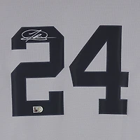 Jasson Domínguez New York Yankees Maillot réplique Nike gris autographié