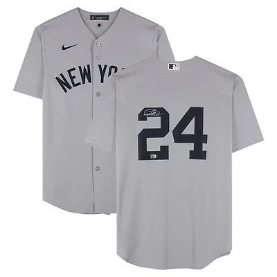 Jasson Domínguez New York Yankees Autographed Gray Nike Replica Jersey